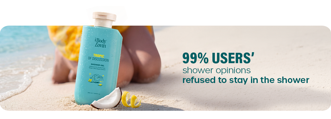 Tropic Of Discussion shower gel banner