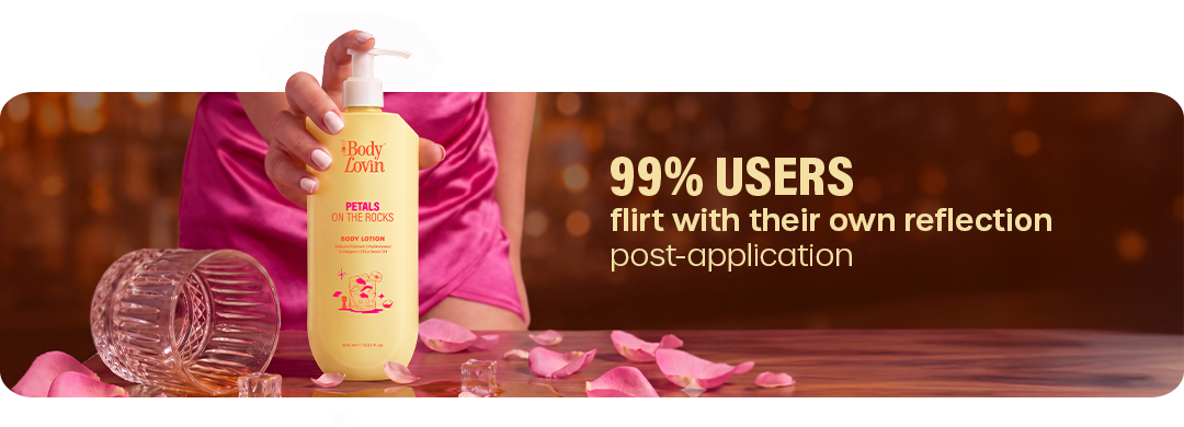 Petals On The Rocks body lotion banner