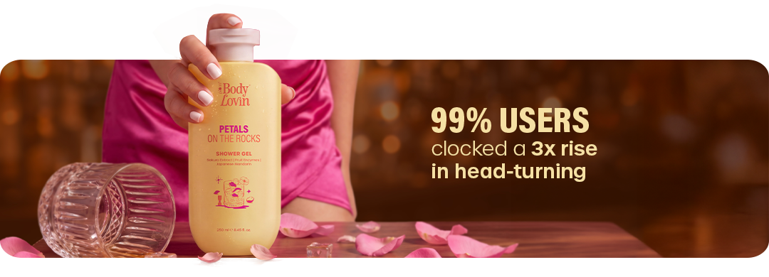 Petals On The Rocks shower gel banner